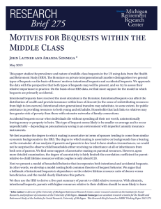 Motives for Bequests within the Middle Class  275