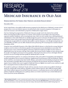 Medicaid Insurance in Old Age  December 2012