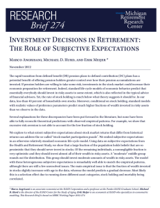 Investment Decisions in Retirement: The Role of Subjective Expectations