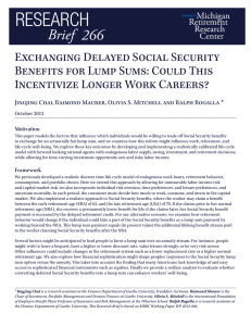 Exchanging Delayed Social Security Benefits for Lump Sums: Could This