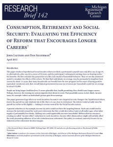 Consumption, Retirement and Social Security: Evaluating the Efficiency