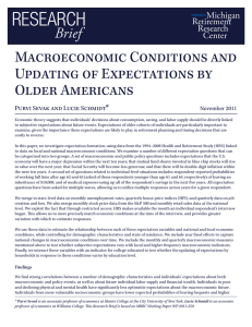 RESEARCH Macroeconomic Conditions and Updating of Expectations by Older Americans