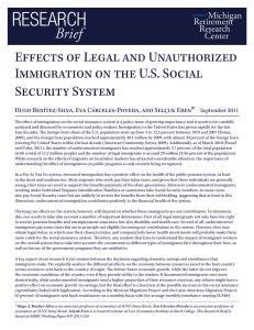 RESEARCH Brief Effects of Legal and Unauthorized Immigration on the U.S. Social