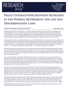 RESEARCH Brief Policy Interactions between Increases in the Normal Retirement Age and Age