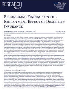 RESEARCH Brief Reconciling Findings on the Employment Effect of Disability