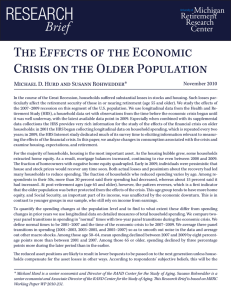 ReseaRch Brief The Effects of the Economic Crisis on the Older Population