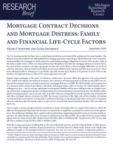 ReseaRch Brief Mortgage Contract Decisions and Mortgage Distress: Family