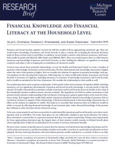 ReseaRch Brief Financial Knowledge and Financial Literacy at the Household Level
