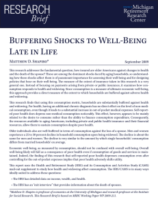 ReseaRch Brief Buffering Shocks to Well-Being Late in Life