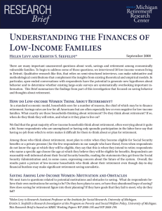 ReseaRch Understanding the Finances of Low-Income Families Brief