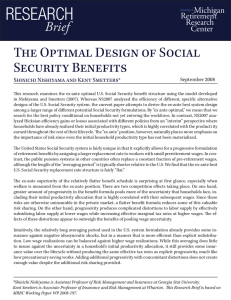 RESEARCH The Optimal Design of Social Security Benefits Brief