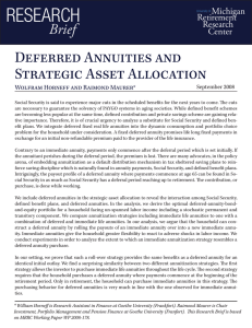 RESEARCH Deferred Annuities and Strategic Asset Allocation Brief