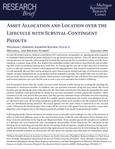 RESEARCH Brief Asset Allocation and Location over the Lifecycle with Survival-Contingent