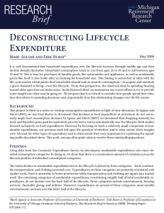 RESEARCH Deconstructing Lifecycle Expenditure Brief