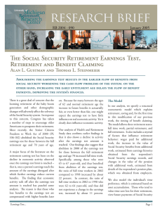 The Social Security Retirement Earnings Test, Retirement and Benefit Claiming