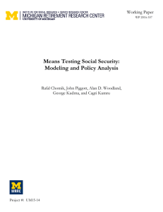Means Testing Social Security: Modeling and Policy Analysis Working Paper