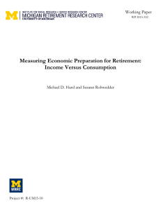 Measuring Economic Preparation for Retirement: Income Versus Consumption Working Paper