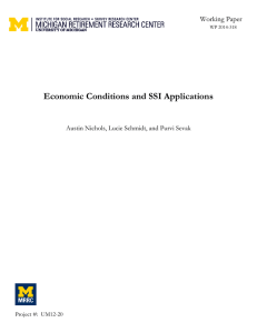 Economic Conditions and SSI Applications Working Paper Project #:  UM12-20