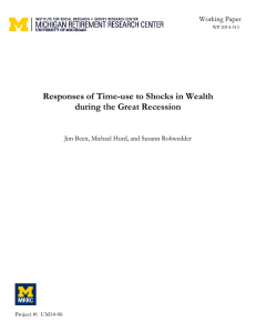 Responses of Time-use to Shocks in Wealth during the Great Recession