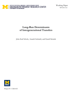 Long-Run Determinants of Intergenerational Transfers Working Paper