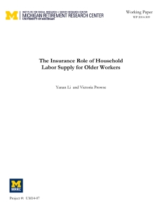 The Insurance Role of Household Labor Supply for Older Workers Working Paper