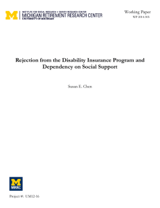 Rejection from the Disability Insurance Program and Dependency on Social Support