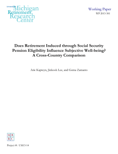 Does Retirement Induced through Social Security Pension Eligibility Influence Subjective Well-being?