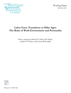 Labor Force Transitions at Older Ages: Working Paper M R
