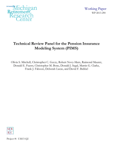 Technical Review Panel for the Pension Insurance Modeling System (PIMS) Working Paper