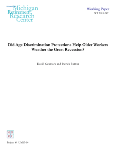 Did Age Discrimination Protections Help Older Workers Weather the Great Recession?