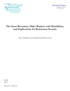 The Great Recession, Older Workers with Disabilities, Working Paper