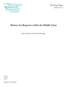 Motives for Bequests within the Middle Class Working Paper WP 2012-275