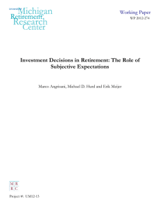 Investment Decisions in Retirement: The Role of Subjective Expectations Working Paper