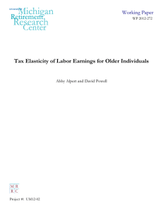 Tax Elasticity of Labor Earnings for Older Individuals Working Paper WP 2012-272