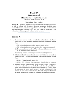 BU7527 Assessment Mike Peardon — School of Mathematics, TCD