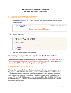 Faculty Guide to the General Education Portfolio Software of Taskstream