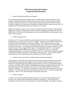 ONU General Education Program Frequently Asked Questions