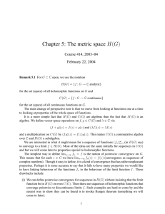 Chapter 5: The metric space H(G) Course 414, 2003–04 February 22, 2004