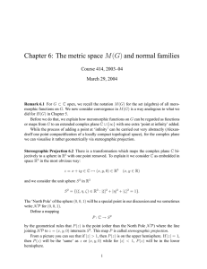 Chapter 6: The metric space M (G) and normal families