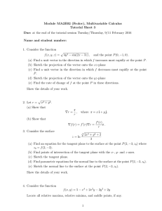 Module MA2E02 (Frolov), Multivariable Calculus Tutorial Sheet 3