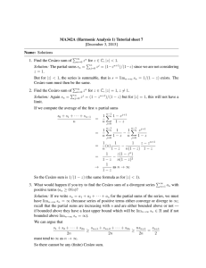 MA342A (Harmonic Analysis 1) Tutorial sheet 7 [December 3, 2015] Name: Solutions P