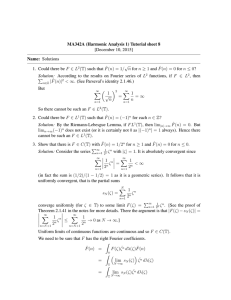 MA342A (Harmonic Analysis 1) Tutorial sheet 8 [December 10, 2015] Name: Solutions √