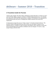 delAware – Summer 2010 – Transition A Transition Guide for Parents
