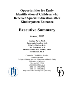 Opportunities for Early Identification of Children who Received Special Education after Kindergarten Entrance