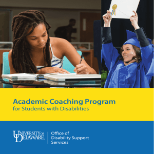 Academic Coaching Program  for Students with Disabilities