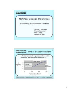 Nonlinear Materials and Devices What is a Superconductor?