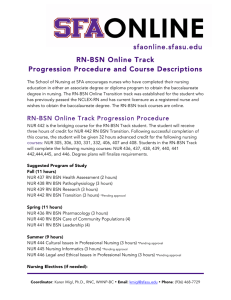 sfaonline.sfasu.edu RN-BSN Online Track Progression Procedure and Course Descriptions