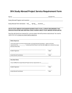 SFA Study Abroad Project Service Requirement Form