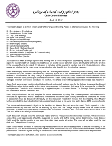 College of Liberal and Applied Arts  Chair Council Minutes April 16, 2012