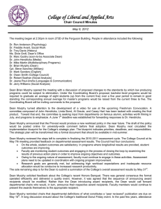 College of Liberal and Applied Arts  Chair Council Minutes May 9, 2012